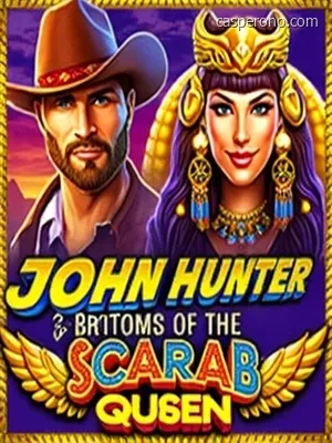 John Hunter utforsker en pyramide med skarabé-symboler